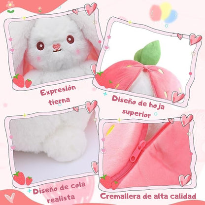 Conejito reversible de peluche
