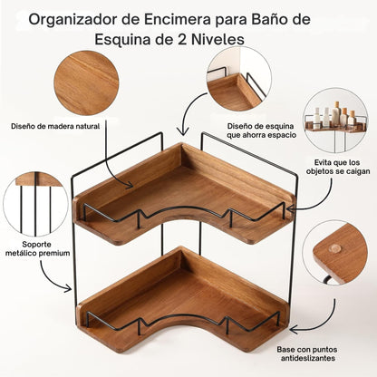 Esquinero Ébano Organizado y Elegante