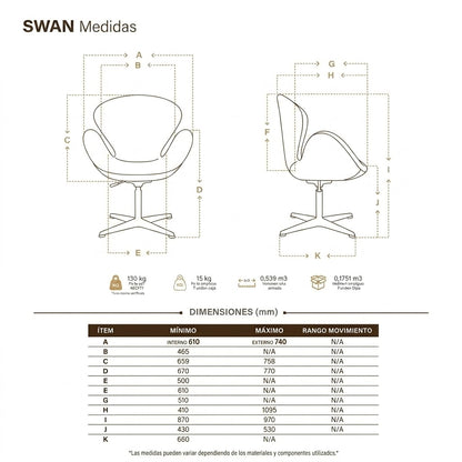 Silla Swan espacios modernos que buscan elegancia y durabilidad
